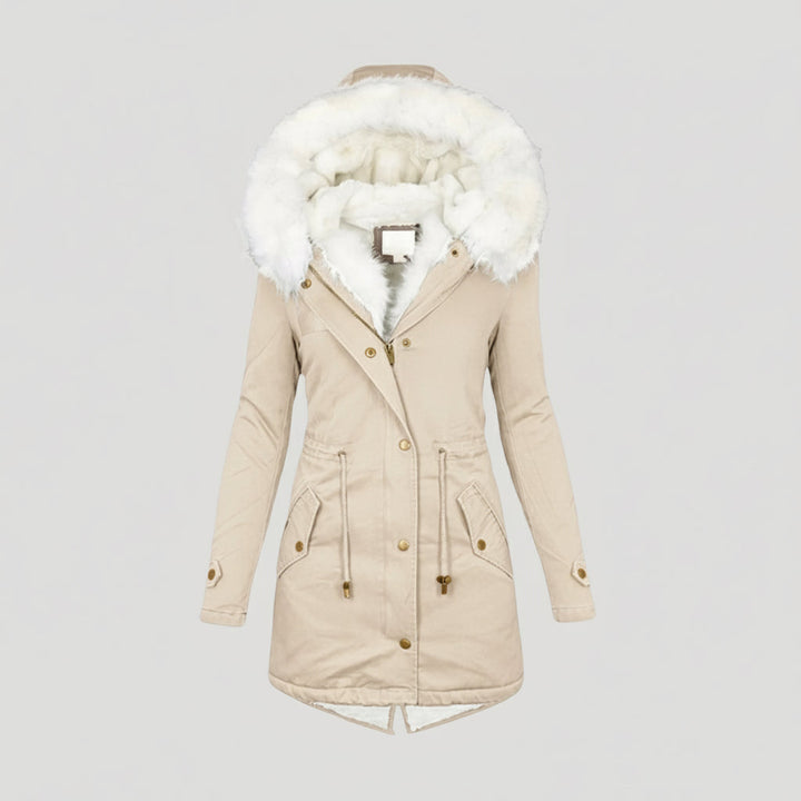 Beverly | Sophisticated Belted Hooded Winter Puffer Jacket