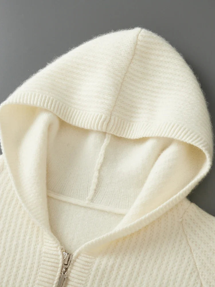 Bradley | Refined Ribbed Knit Full Zip Mens Hoodies