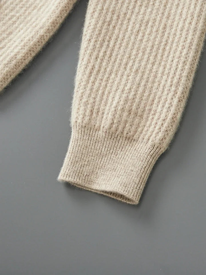 Bradley | Refined Ribbed Knit Full Zip Mens Hoodies