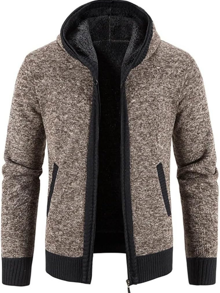 Brandon | Striped Knit Full Zip Mens Hoodies
