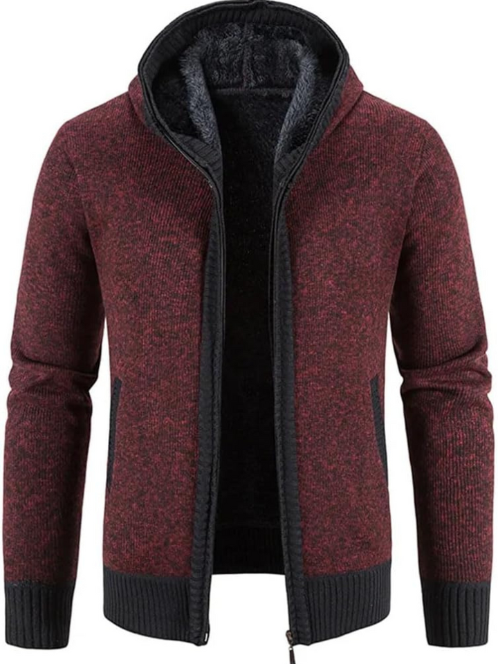 Brandon | Striped Knit Full Zip Mens Hoodies