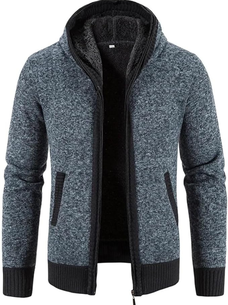 Brandon | Striped Knit Full Zip Mens Hoodies