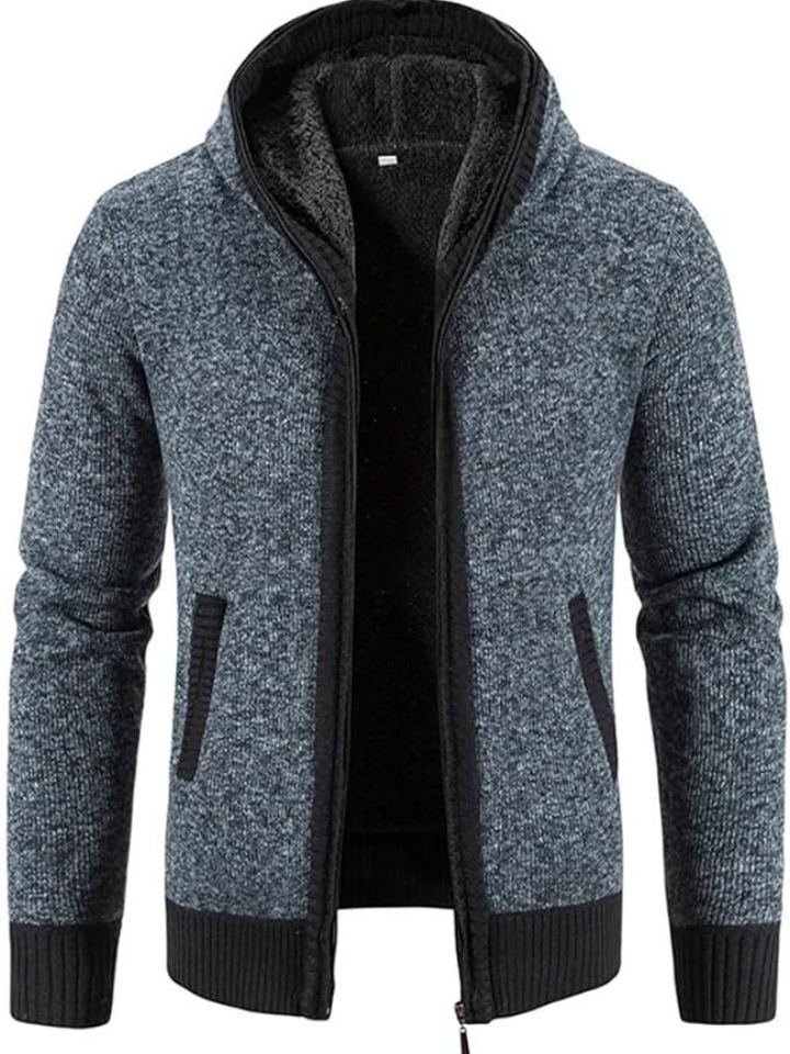 Brandon | Striped Knit Full Zip Mens Hoodies