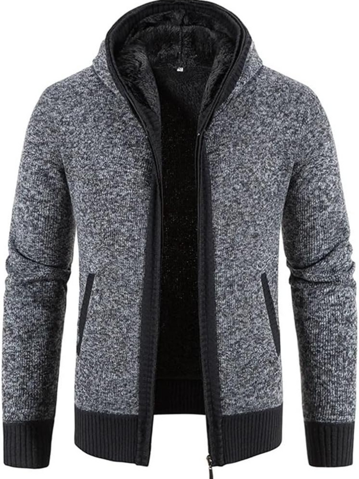 Brandon | Striped Knit Full Zip Mens Hoodies