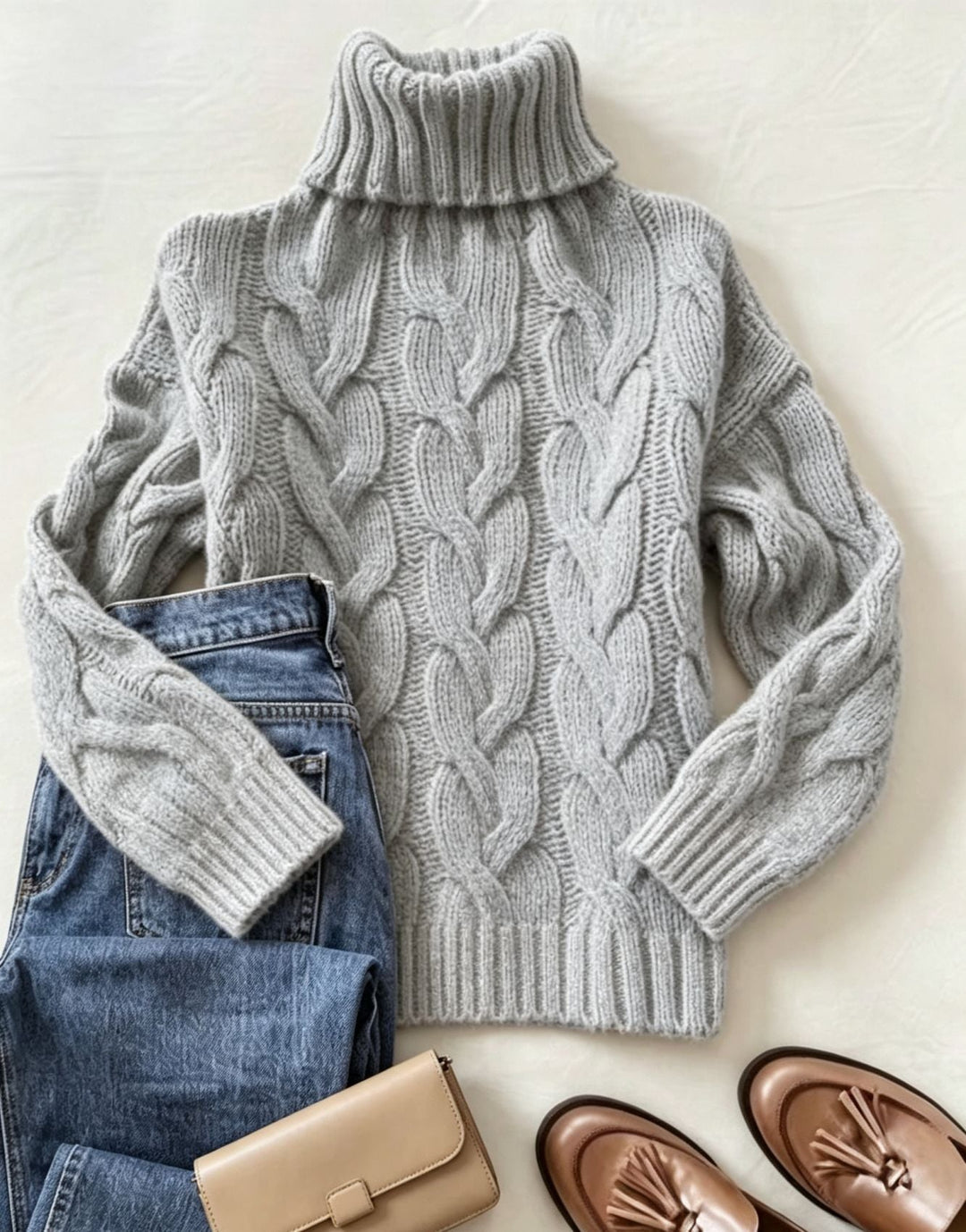 Brenda | Chic Chunky Cable Knit Turtleneck Sweater