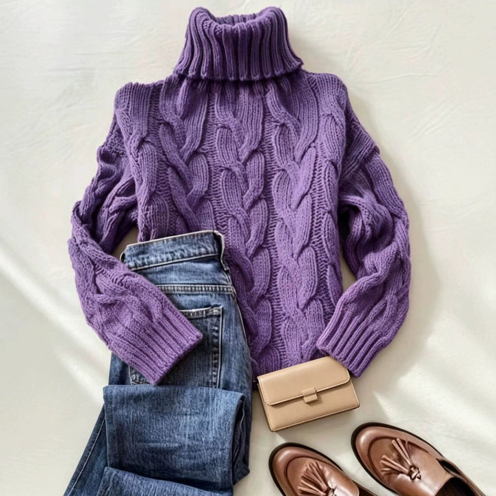 Brenda | Chic Chunky Cable Knit Turtleneck Sweater