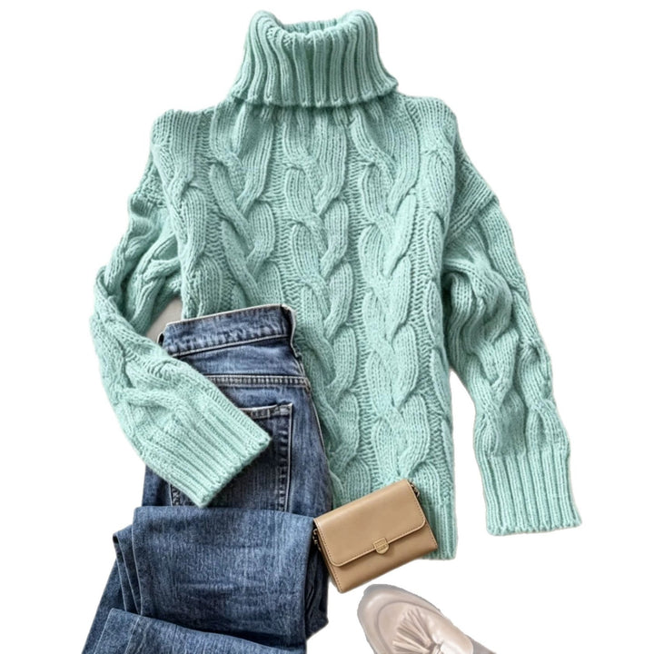 Brenda | Chic Chunky Cable Knit Turtleneck Sweater