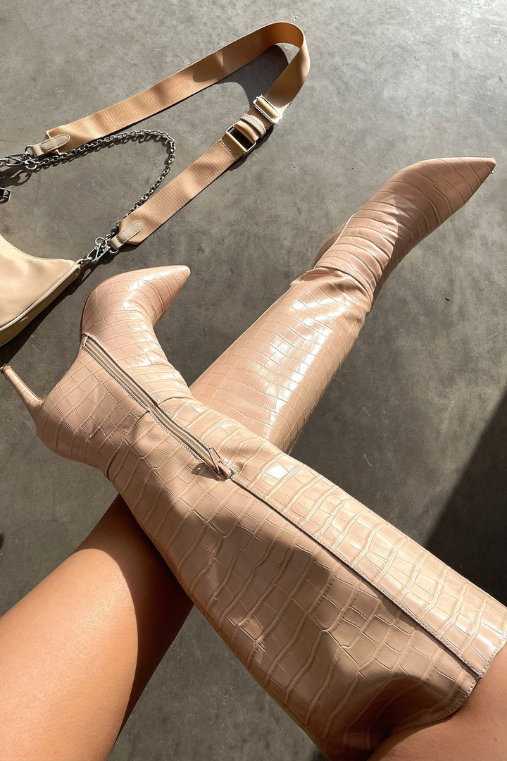 Brenda | Chic Pointed Toe Knee High Stiletto Boots