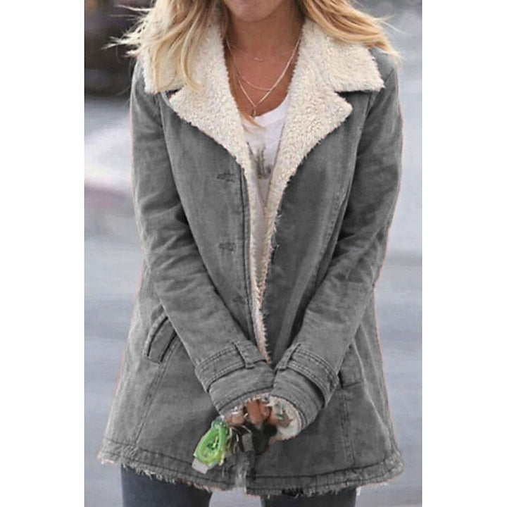Brenda | Notched Collar Longline Sherpa Jacket Women