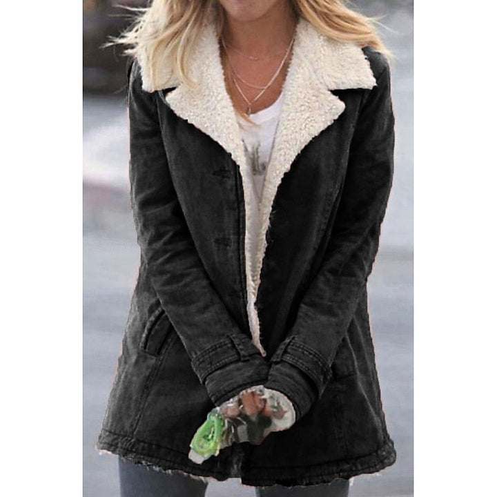 Brenda | Notched Collar Longline Sherpa Jacket Women