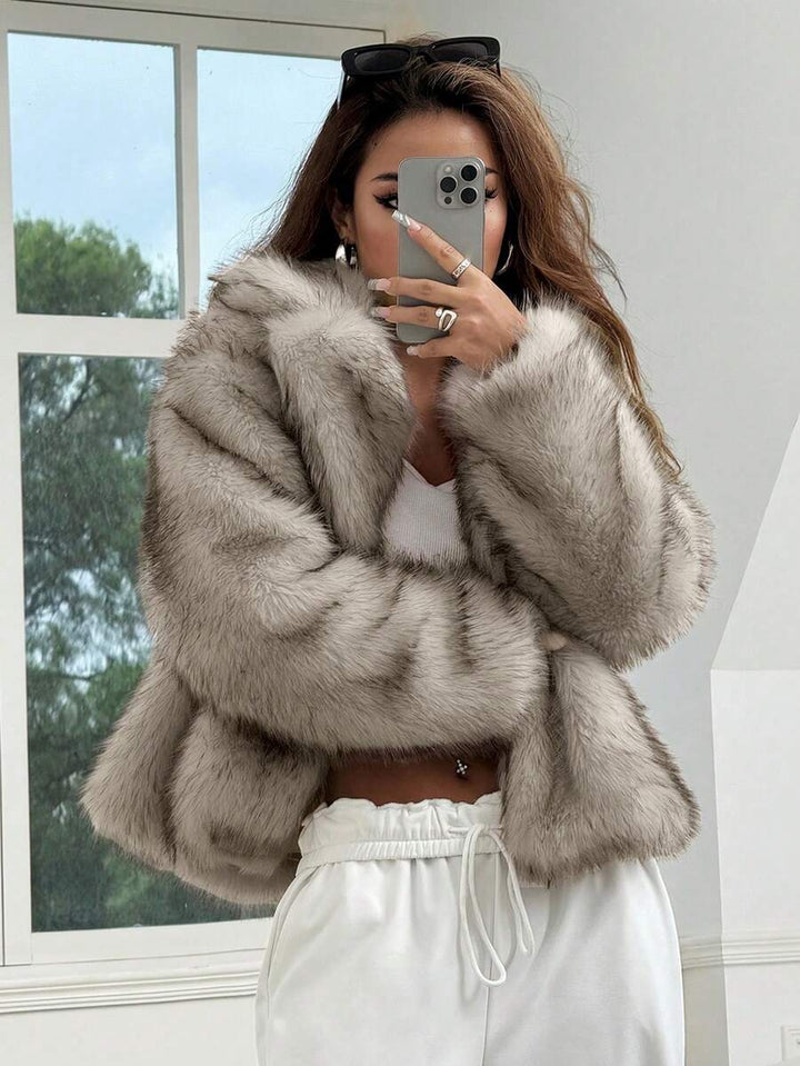 Brenda | Timeless Cropped Fur Coat Wide Collar Jacket