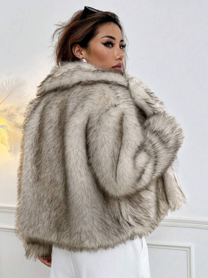 Brenda | Timeless Cropped Fur Coat Wide Collar Jacket