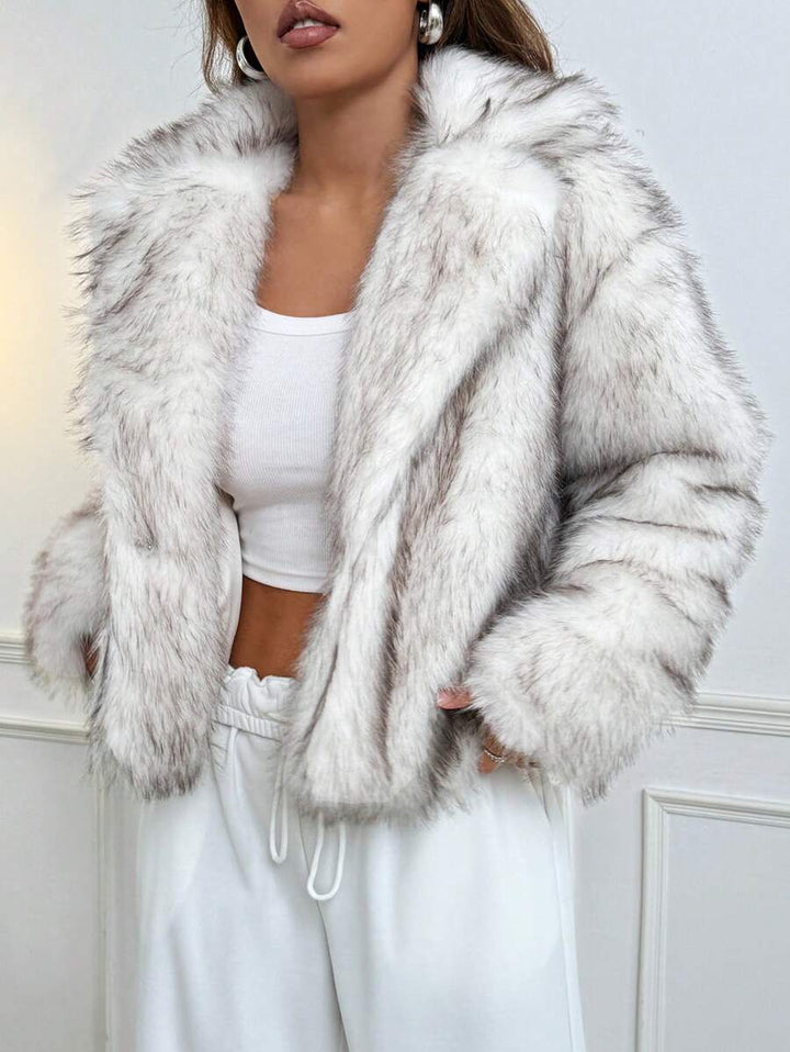 Brenda | Timeless Cropped Fur Coat Wide Collar Jacket