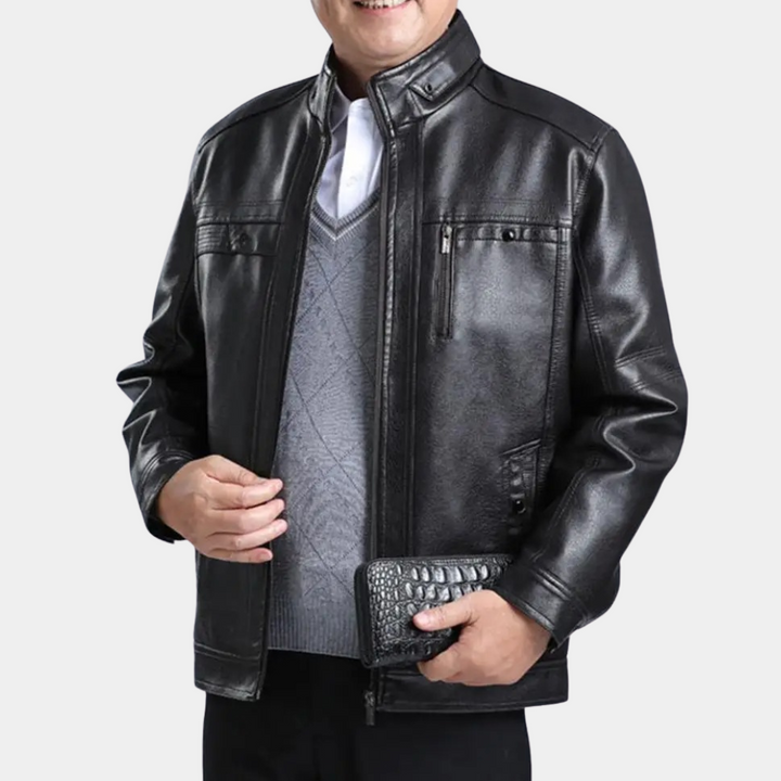 Brian | Stylish Sherpa-Lined Zip Leather Jacket