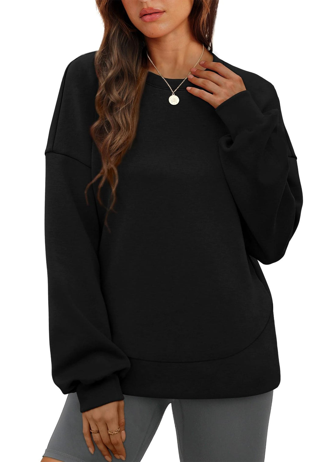 Brittany | Chic Oversized Sweatshirt with Dropped Shoulders and Crew Neck