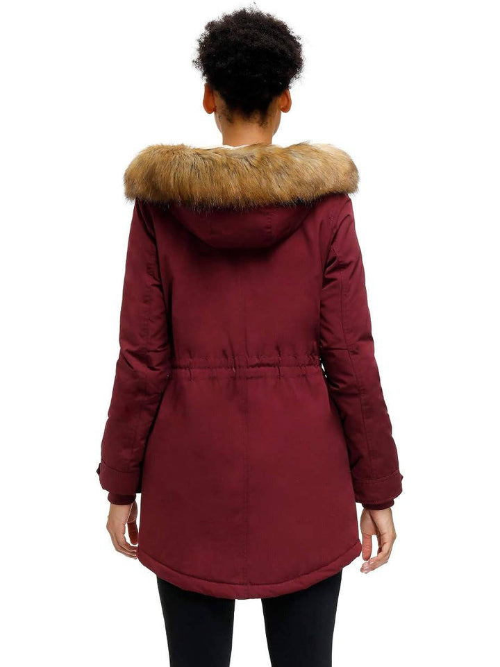 Brittany | Effortless Hooded Faux Fur Trim Winter Parka Coat