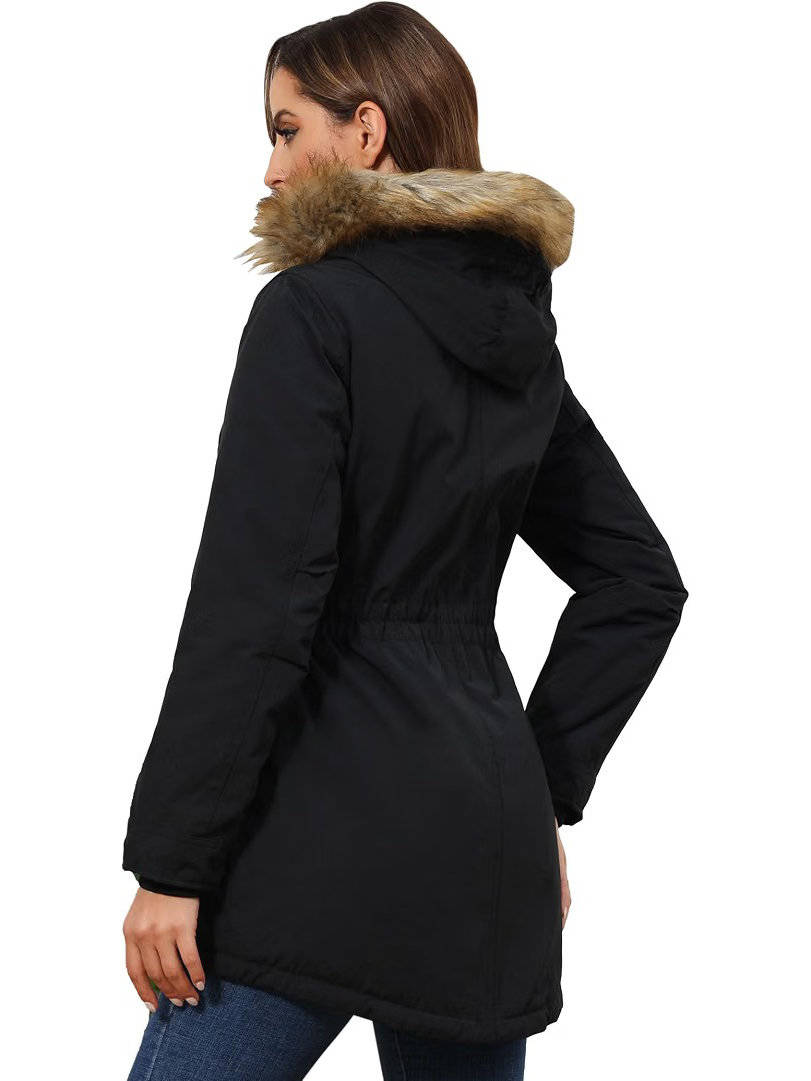 Brittany | Effortless Hooded Faux Fur Trim Winter Parka Coat