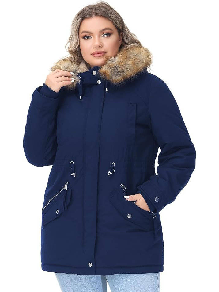 Brittany | Effortless Hooded Faux Fur Trim Winter Parka Coat