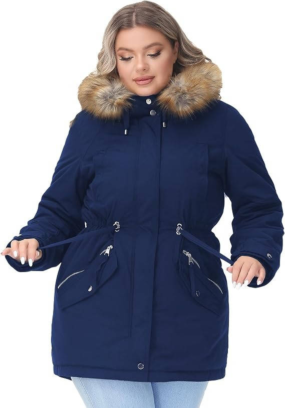Brittany | Effortless Hooded Faux Fur Trim Winter Parka Coat