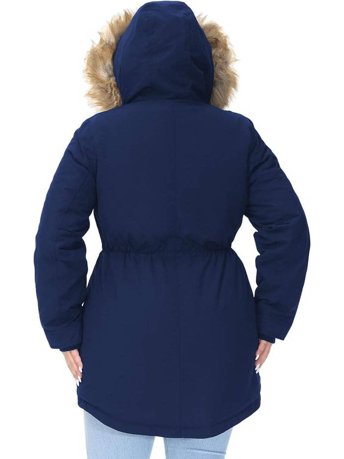 Brittany | Effortless Hooded Faux Fur Trim Winter Parka Coat
