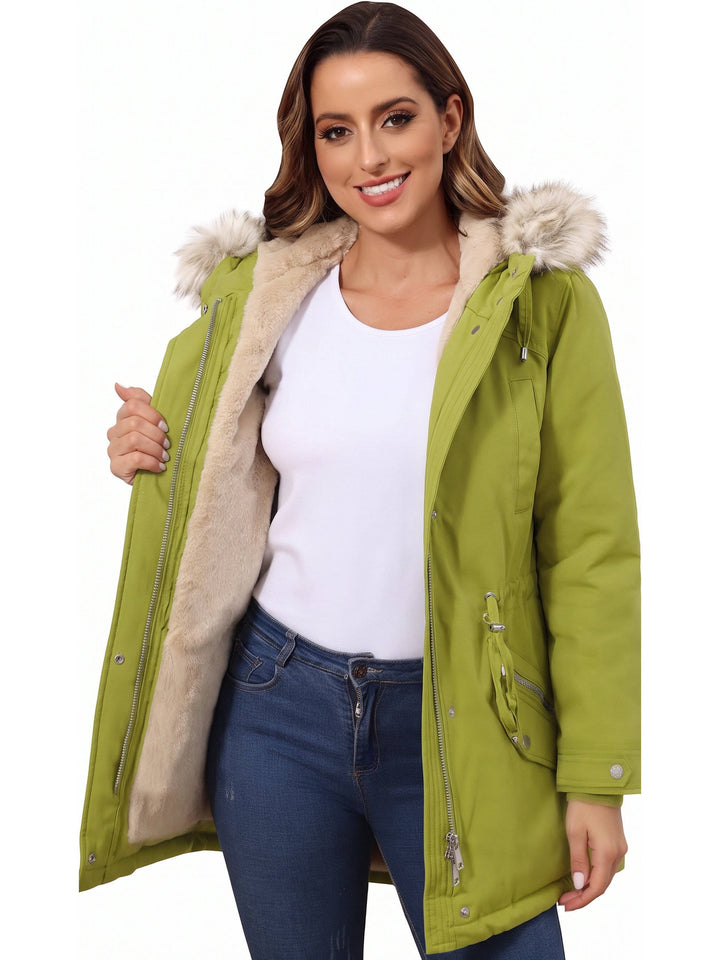 Brittany | Effortless Hooded Faux Fur Trim Winter Parka Coat