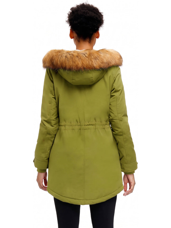 Brittany | Effortless Hooded Faux Fur Trim Winter Parka Coat