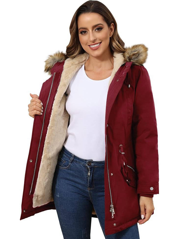 Brittany | Effortless Hooded Faux Fur Trim Winter Parka Coat