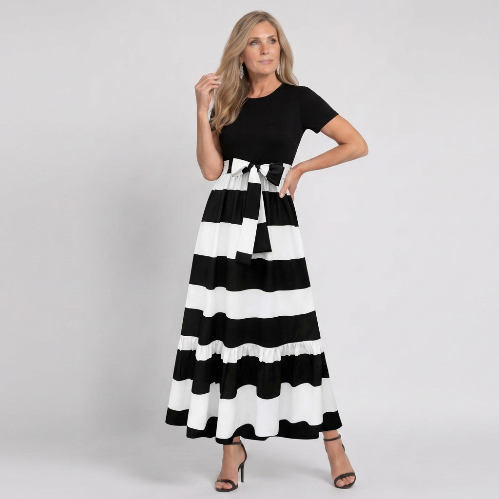 Brittany | Stylish Floral Print A-Line Holiday Dress