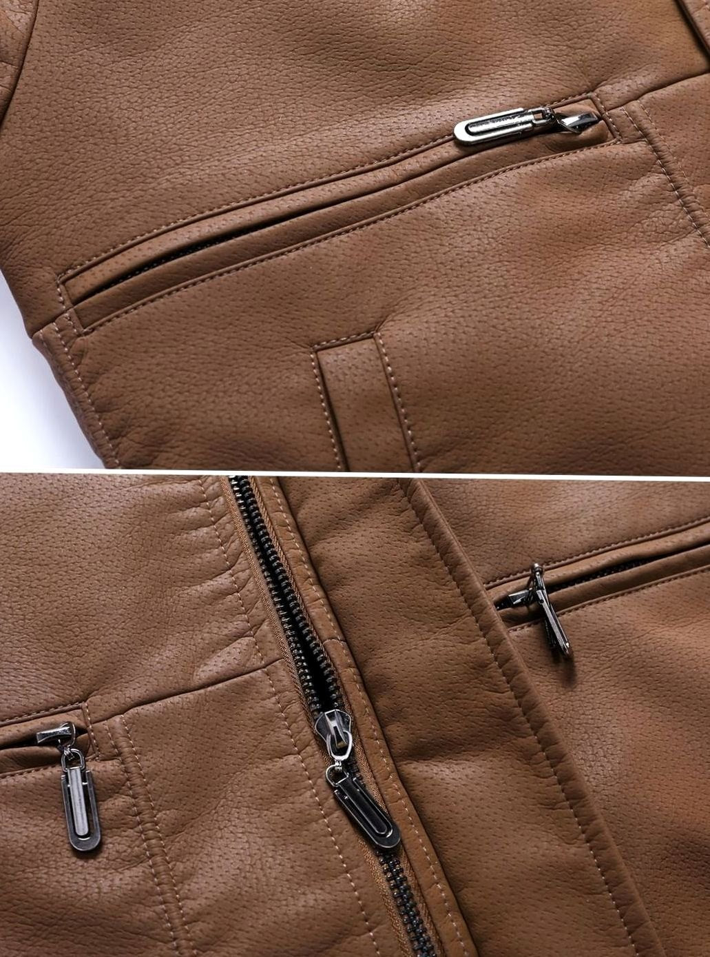 Caleb | Aviator Bomber Leather Jacket with Patches