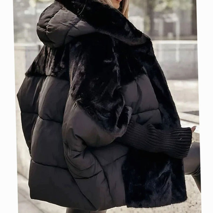 Carol | Relaxed Oversized Hooded Fur Coat with Quilted Puffer Style