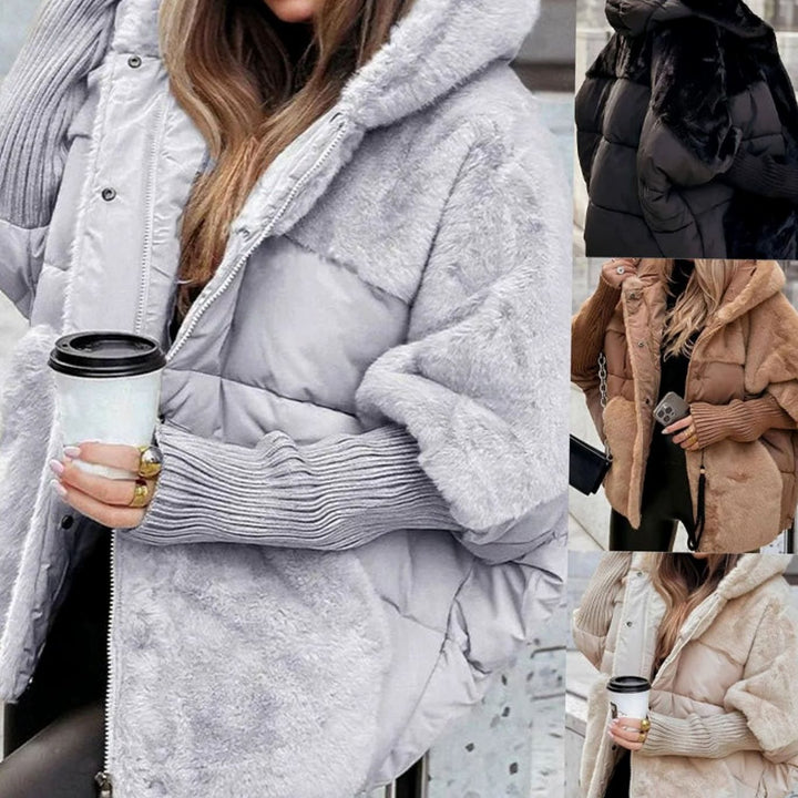 Carol | Relaxed Oversized Hooded Fur Coat with Quilted Puffer Style