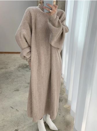 Catherine | Cozy Ribbed Knit Maxi Sweater Dress