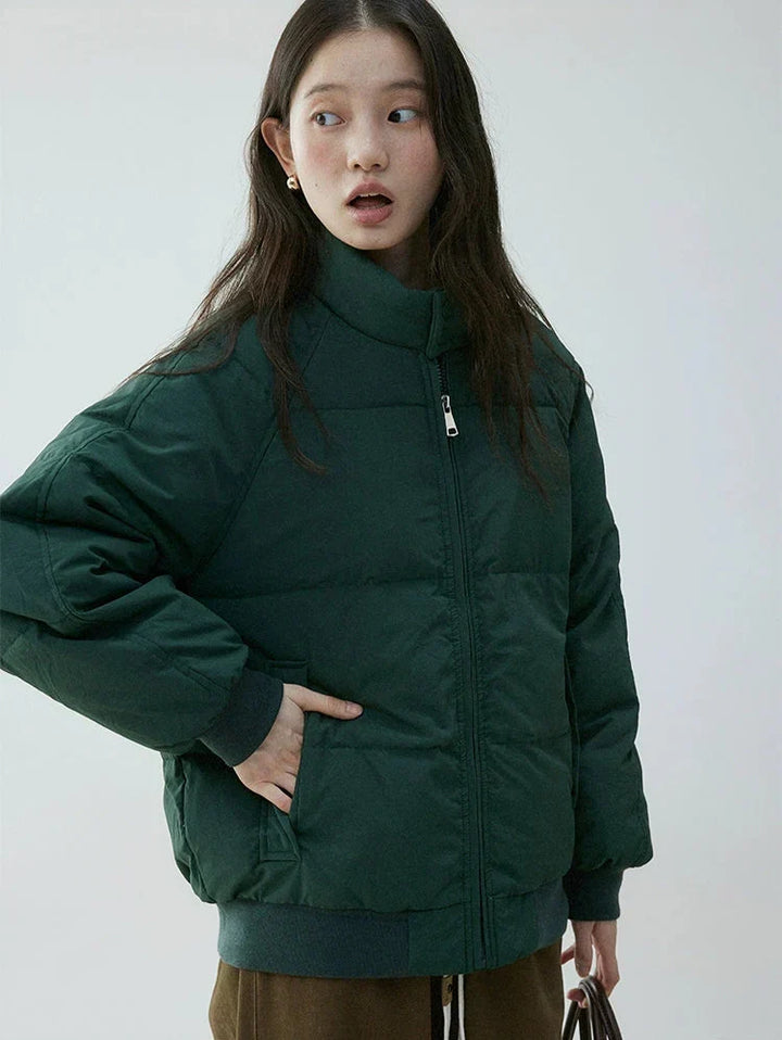 Catherine | Elegant Oversized Stand Collar Puffer Jacket