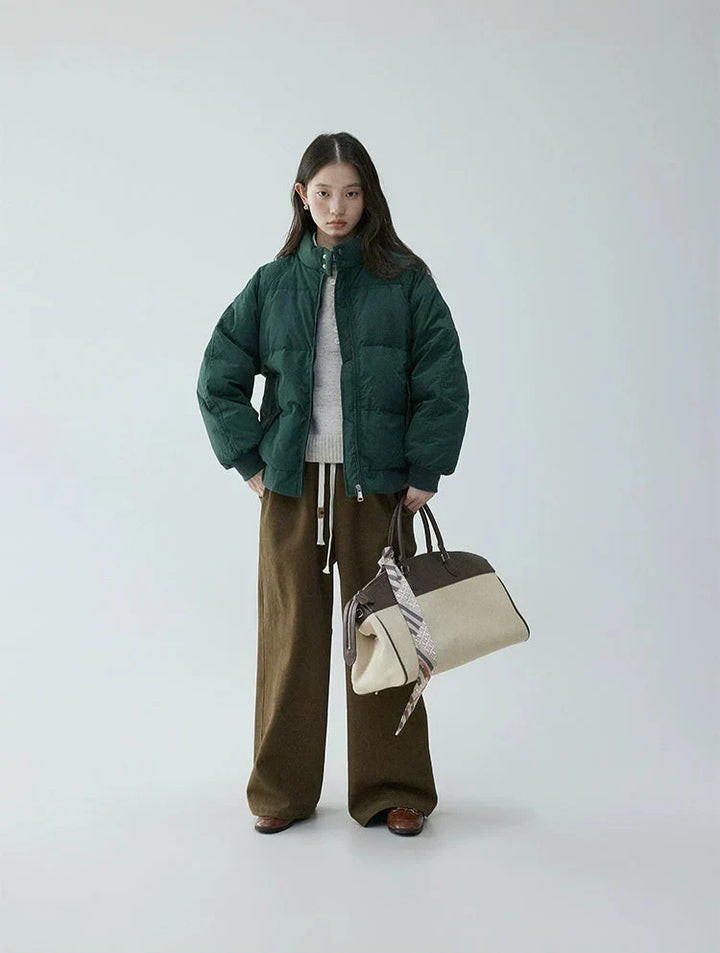 Catherine | Elegant Oversized Stand Collar Puffer Jacket