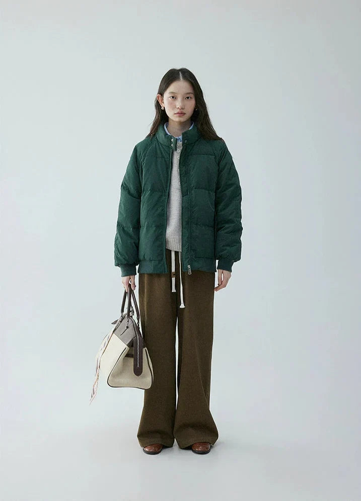 Catherine | Elegant Oversized Stand Collar Puffer Jacket
