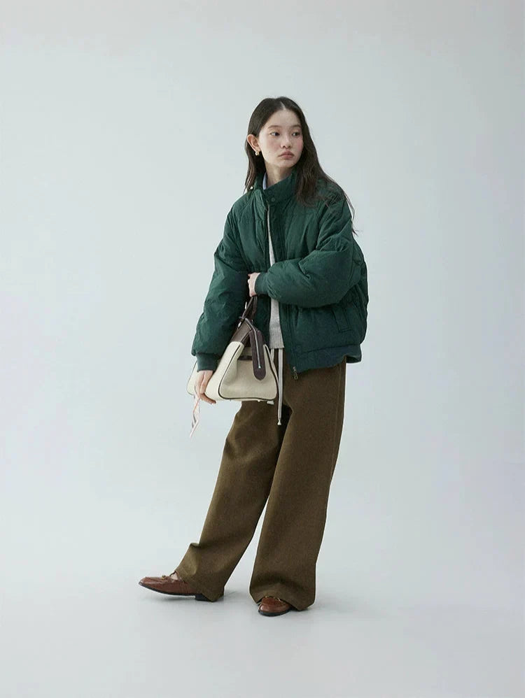 Catherine | Elegant Oversized Stand Collar Puffer Jacket