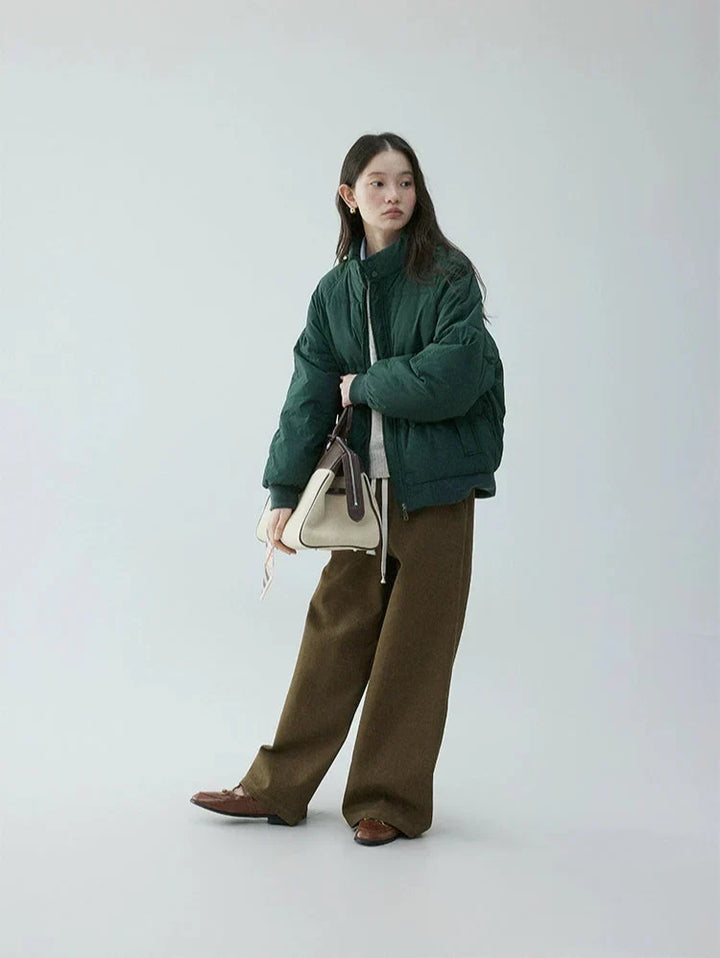 Catherine | Elegant Oversized Stand Collar Puffer Jacket