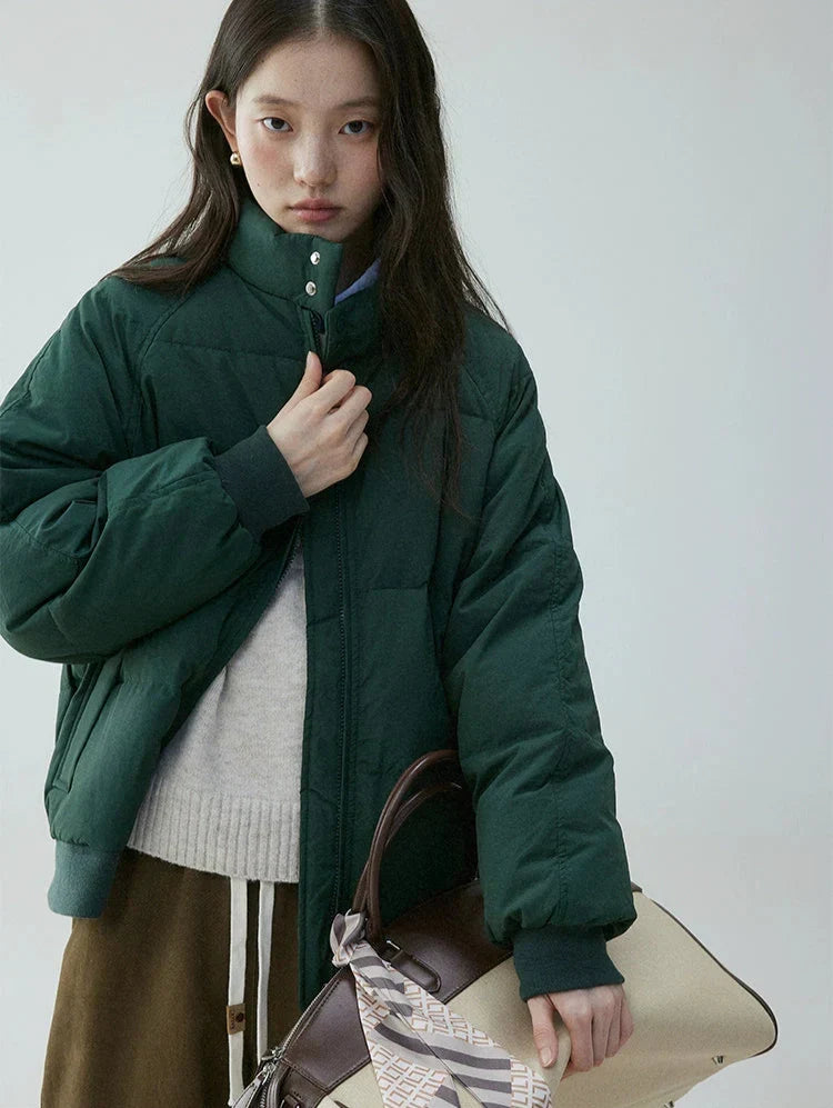 Catherine | Elegant Oversized Stand Collar Puffer Jacket