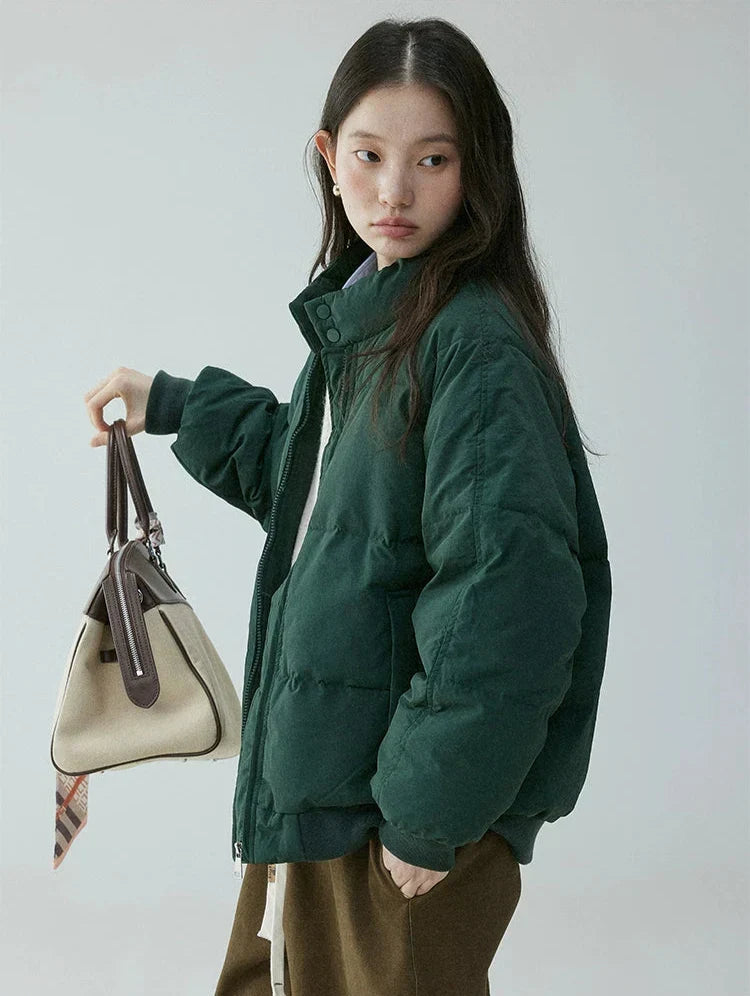 Catherine | Elegant Oversized Stand Collar Puffer Jacket
