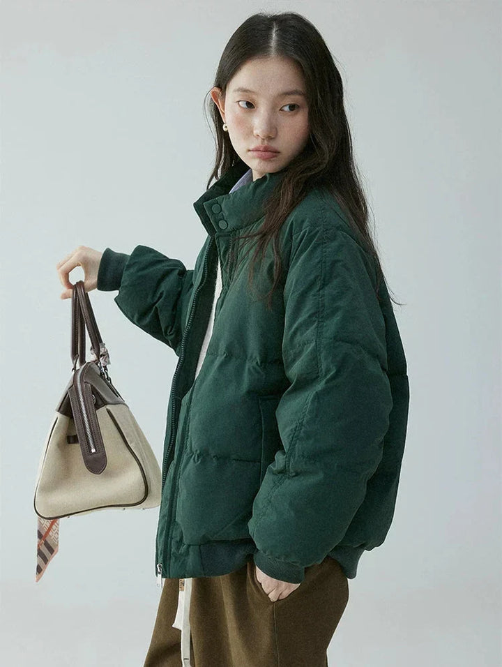 Catherine | Elegant Oversized Stand Collar Puffer Jacket