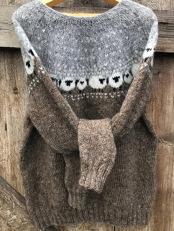 Catherine | Relaxed Sheep Knit Christmas Sweater Women
