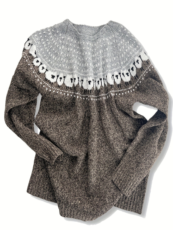 Catherine | Relaxed Sheep Knit Christmas Sweater Women