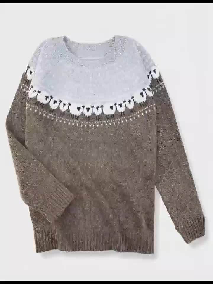 Catherine | Relaxed Sheep Knit Christmas Sweater Women