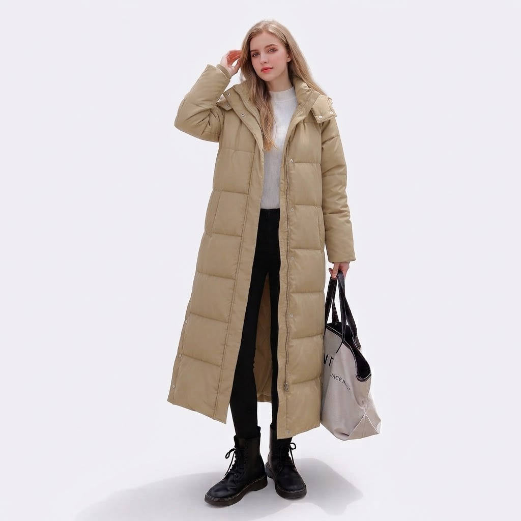Cheryl | Sophisticated Long Puffer Jacket with Removable Hood