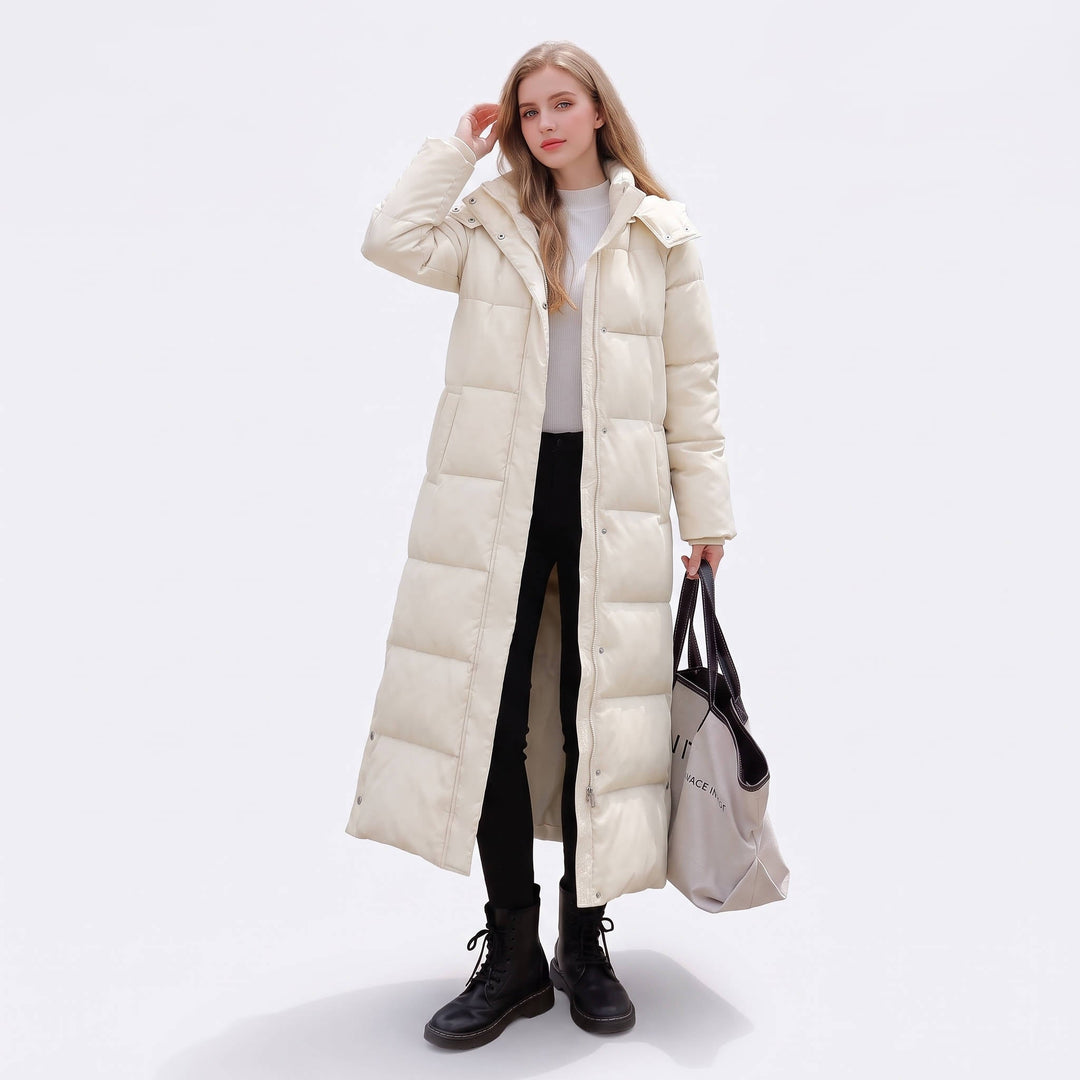 Cheryl | Sophisticated Long Puffer Jacket with Removable Hood
