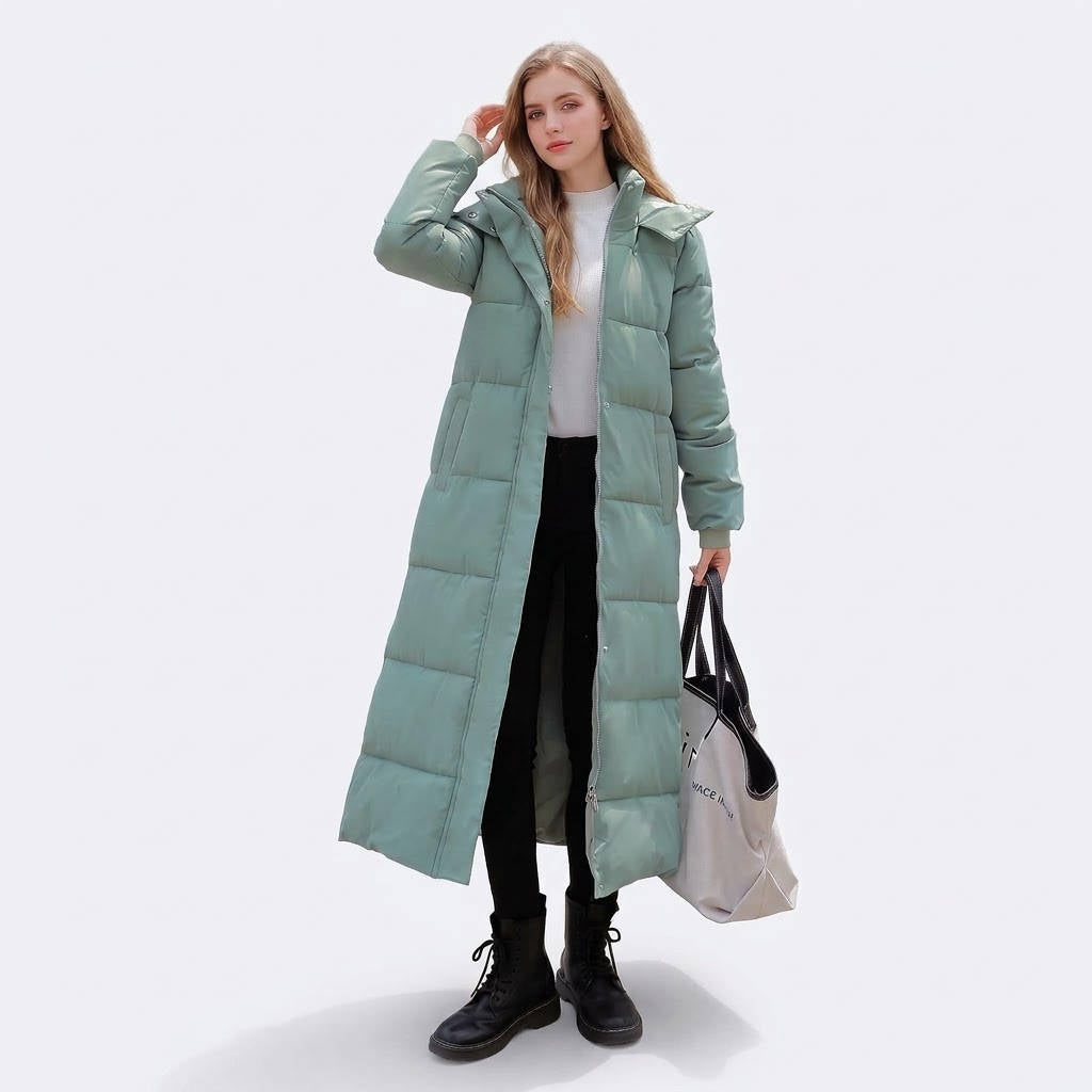 Cheryl | Sophisticated Long Puffer Jacket with Removable Hood