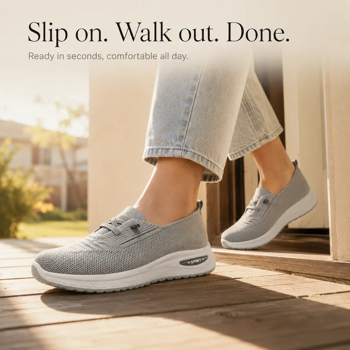 Christina | Knit Slip-On Supportive Walking Shoes