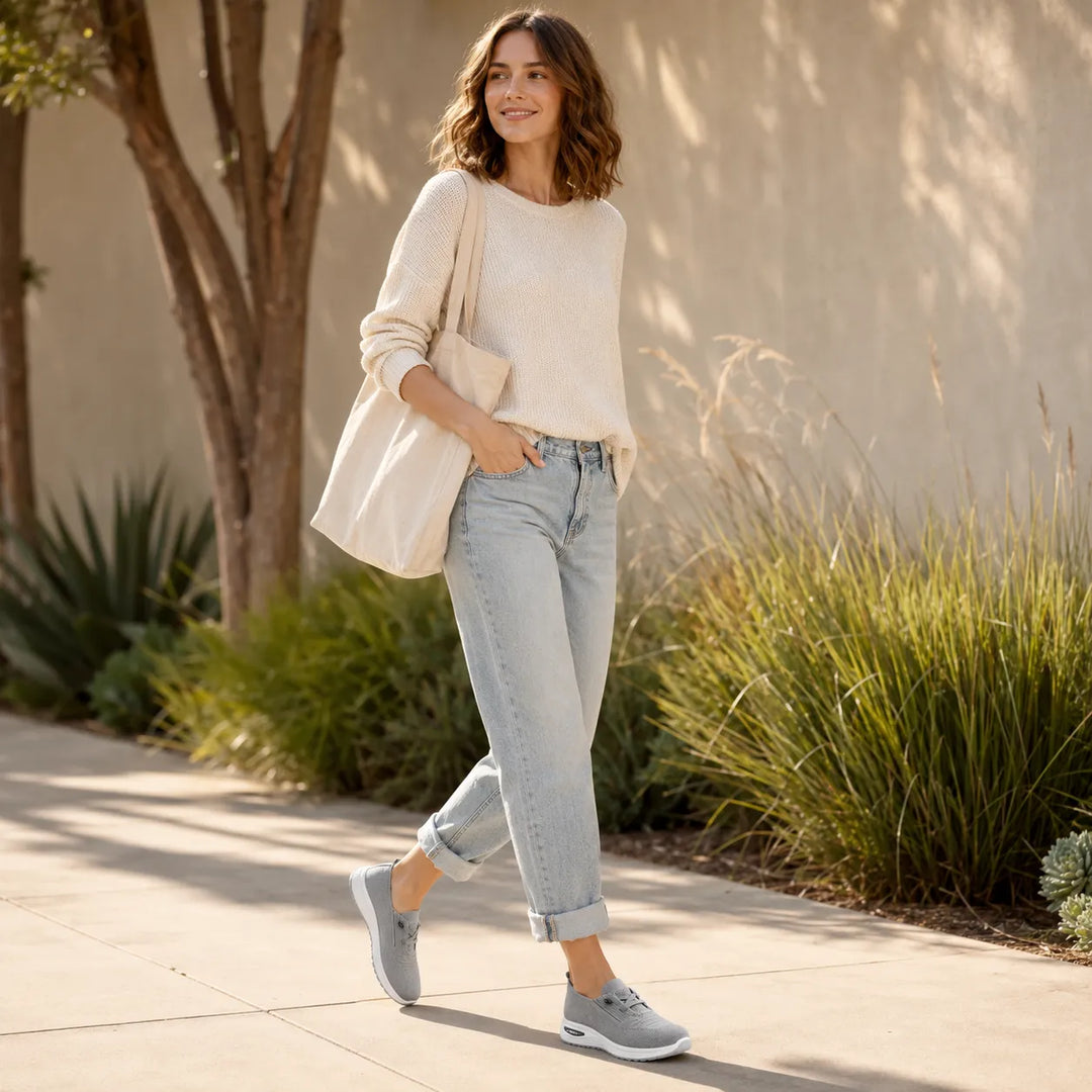 Christina | Knit Slip-On Supportive Walking Shoes