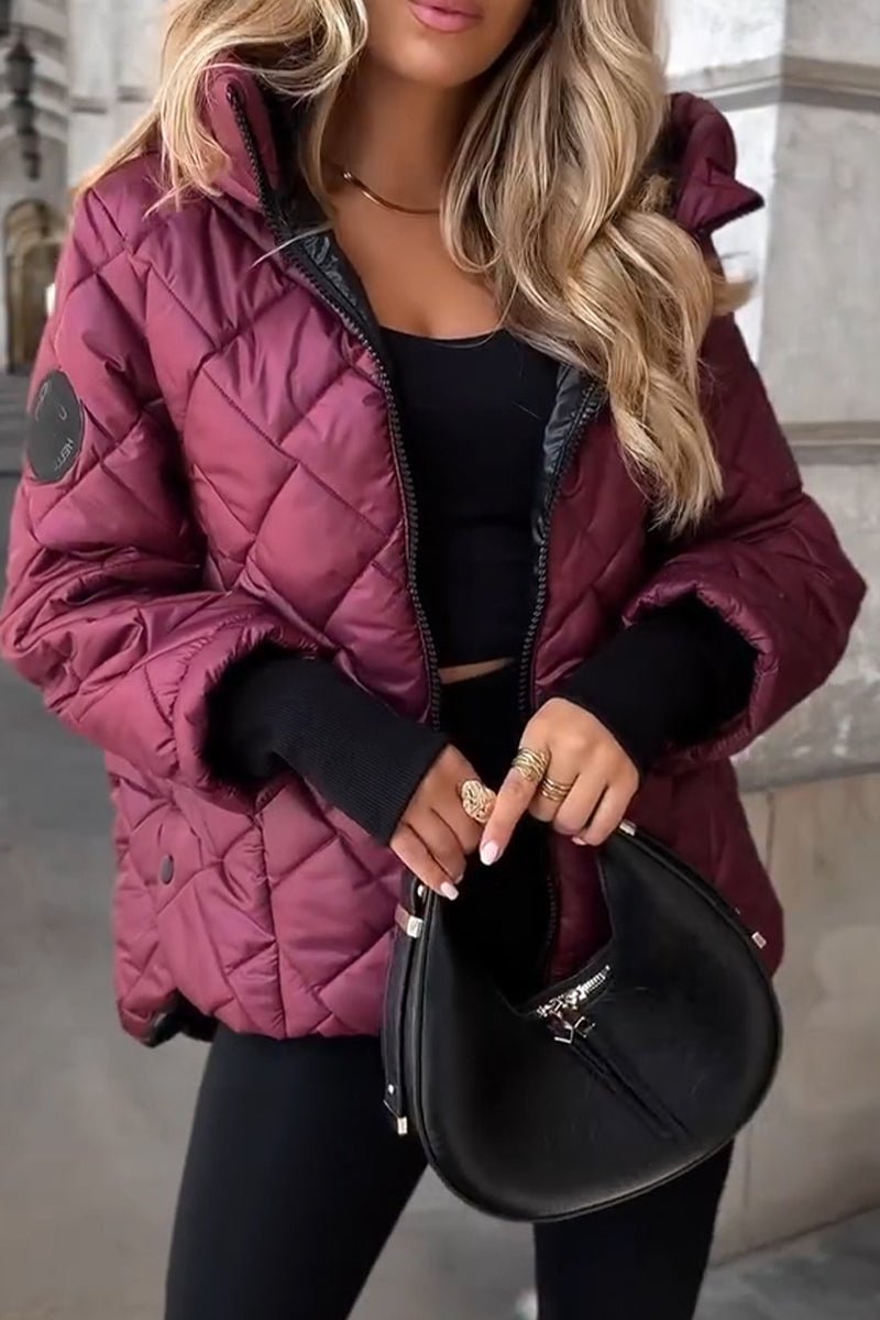 Christina | Stylish Diamond Quilted Hooded Puffer Jacket