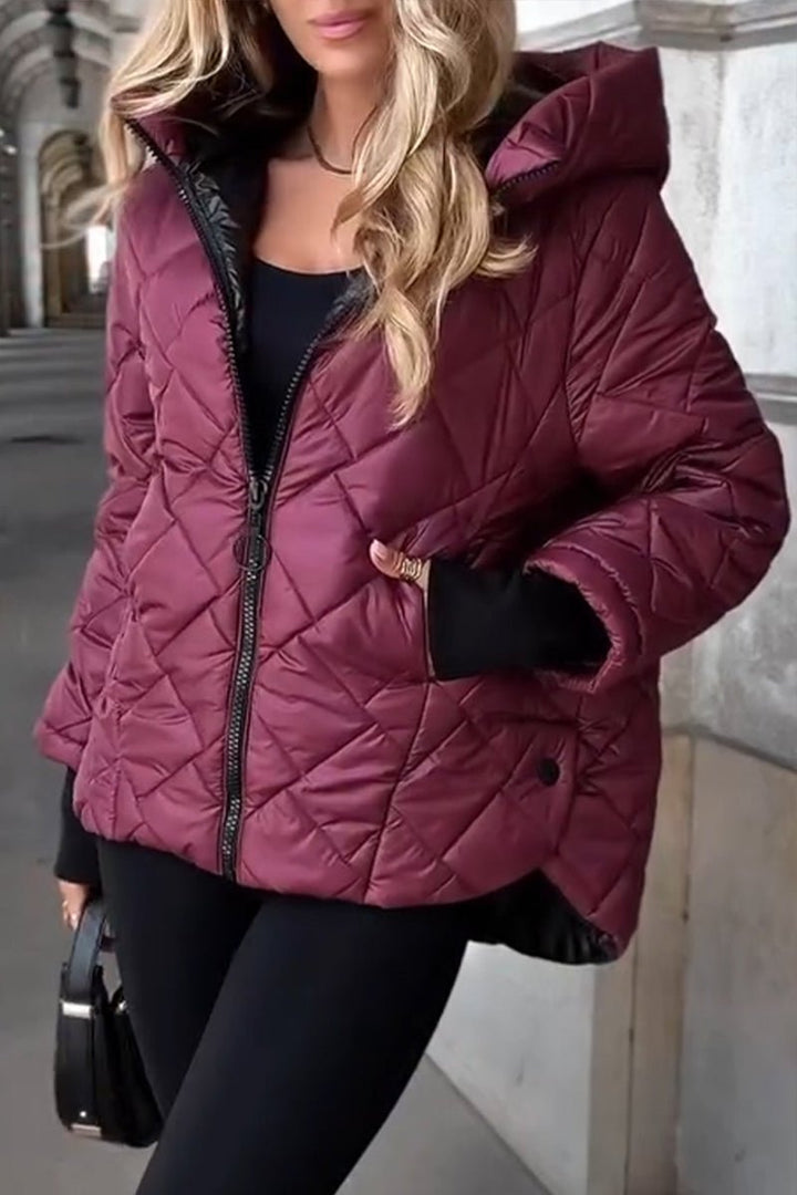 Christina | Stylish Diamond Quilted Hooded Puffer Jacket